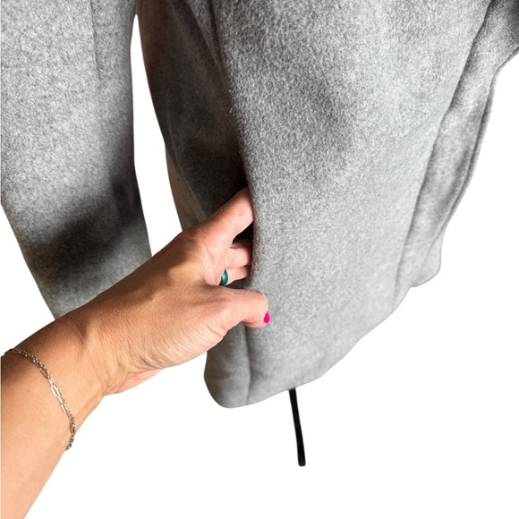 Club Monaco Wool Blend Coat w/ Faux Fur Collar Gray Longline Jacket L - Picture 3 of 13